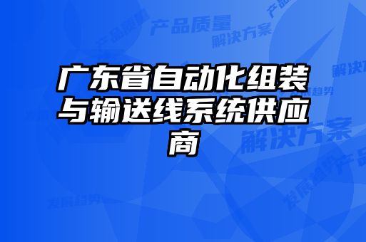 廣東省自動化組裝與輸送線系統供應商