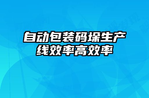 自動包裝碼垛生產線效率高效率