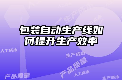 包裝自動生產線如何提升生產效率