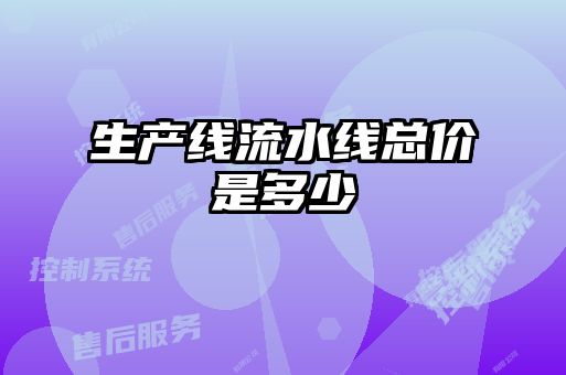 生產線流水線總價是多少