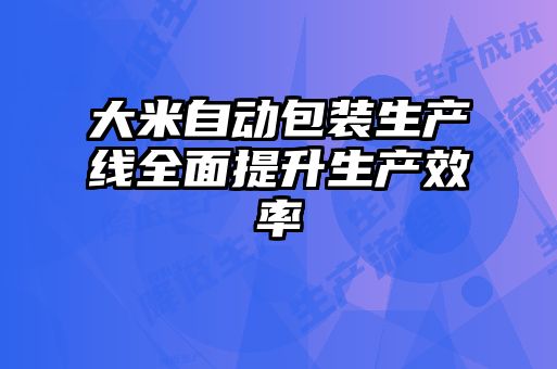 大米自動包裝生產線全面提升生產效率