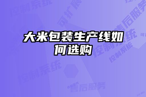 大米包裝生產線如何選購