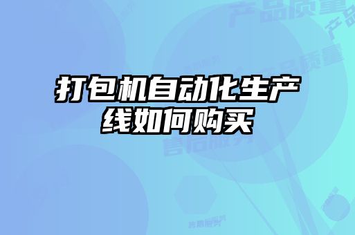 打包機自動化生產線如何購買