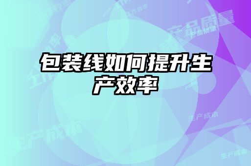 包裝線如何提升生產效率