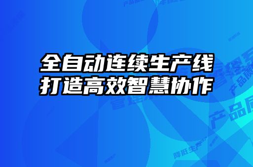 全自動連續生產線打造高效智慧協作