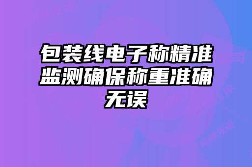 包裝線電子稱精準監測確保稱重準確無誤